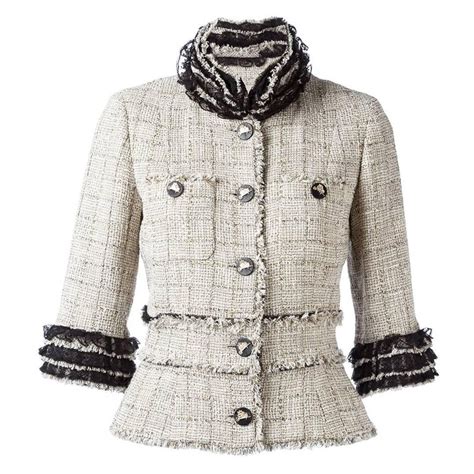 what material are chanel tweed jackets made of|Chanel tweed jacket.